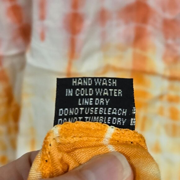 Raviya Tie-Dye Sleeveless Maxi Dress M Rayon Orange White Boho Style Beachy Vaca - Picture 4 of 8